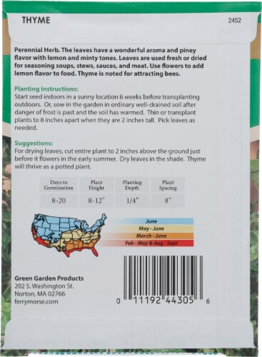 Ferry-Morse® Sow Easy® Thyme Seeds Perspective: back