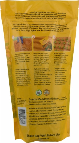 Ferry-Morse® Sunny Meadow Mix Wildflower Seed Shaker Bag Perspective: back