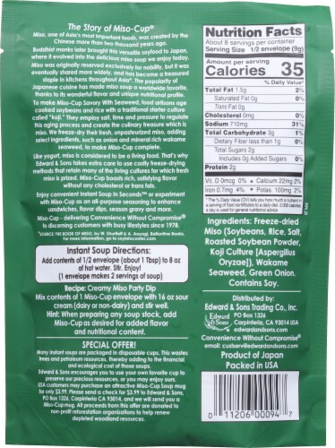 Edward & Sons Miso-Cup Savory Soup With Seaweed Packets Perspective: back