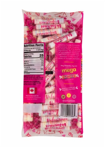 Smarties® Rolls Hard Valentine's Day Candy Bag Perspective: back