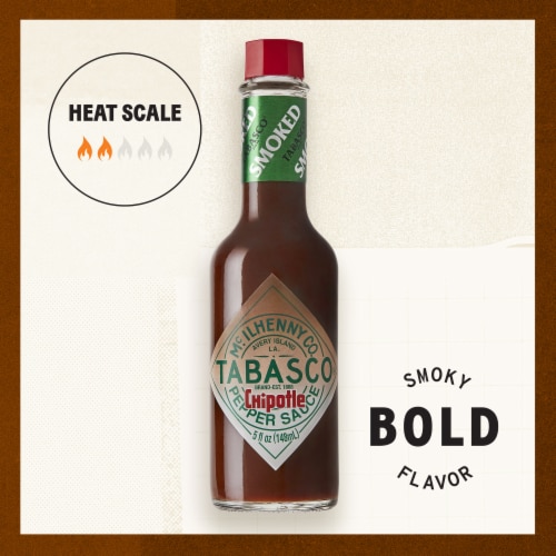 Tabasco Smoked Red Jalapenos Chipotle Pepper Hot Sauce Perspective: back