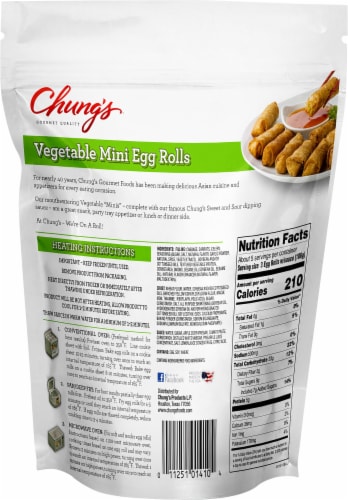 Chung's® Mini Vegetable Egg Rolls Perspective: back