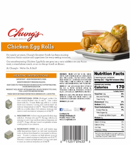 Chung's® Chicken Egg Rolls Perspective: back