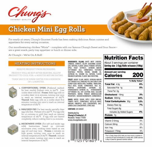 Chung's® Chicken Mini Egg Roll Perspective: back