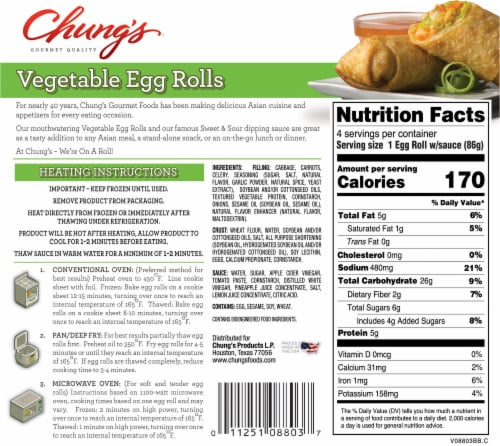 Chung's Vegetable Egg Rolls Perspective: back