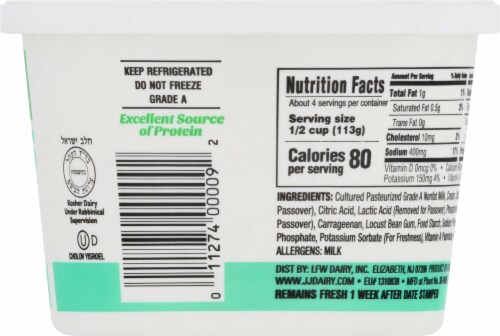 J&J Low Fat Cottage Cheese Perspective: back