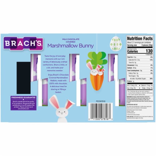 Brach's Milk Chocolate Covered Marshmallow Bunny Easter Candy Perspective: back