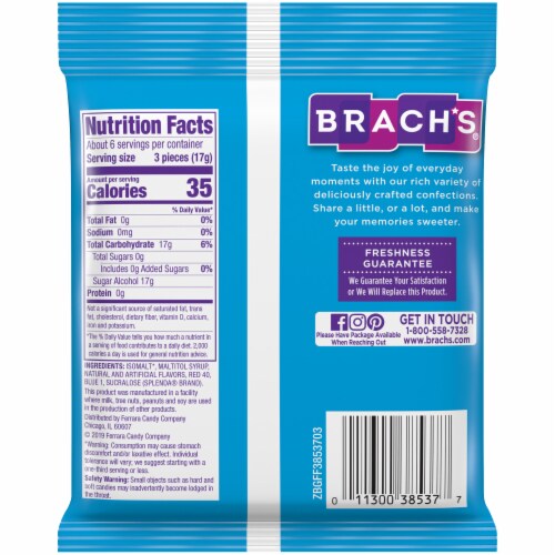 Brach's® Sugar Free Cinnamon Hard Candy Perspective: back