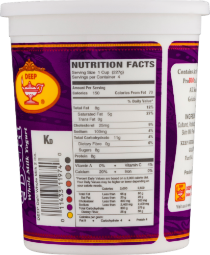 Deep Foods Dahi Homestyle Yogurt Perspective: back