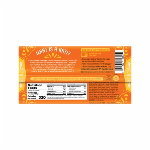 Deep Indian Kitchen Chicken Curry Kati Street Wrap Perspective: back