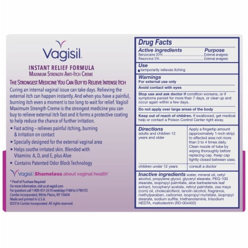 Vagisil® Maximum Strength Anti-Itch Creme Perspective: back