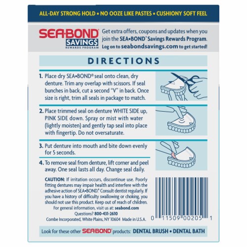 Sea-Bond® Original Denture Adhesive Seals for Uppers, 4 pk / 30 ct - Kroger