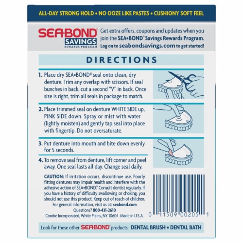 Sea-Bond® Original Denture Adhesive Seals for Uppers Perspective: back