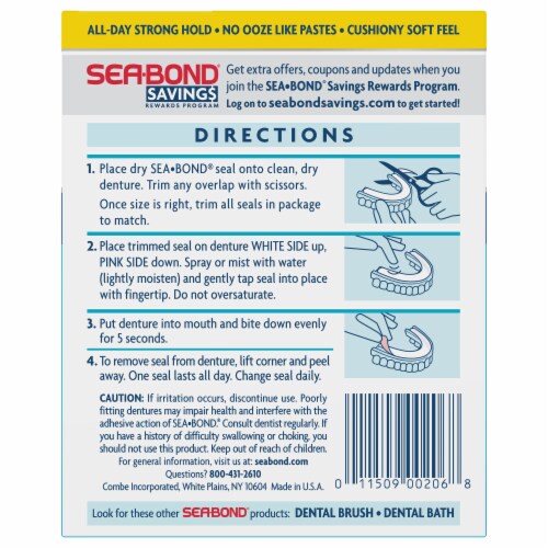 Sea-Bond® Original Denture Adhesive Seals for Lowers Perspective: back