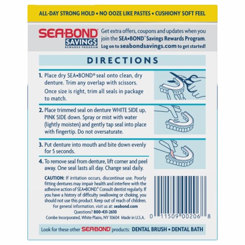  Sea Bond Secure Denture Adhesive Seals, Original