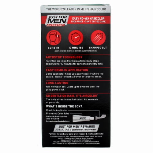 Just For Men AutoStop Comb-In A-45 Dark Brown No-Mix Hair Color Perspective: back