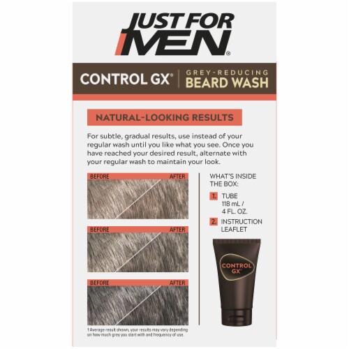 Just For Men Control GX Grey Reducing Beard Wash 4oz 3ct Pack Perspective: back