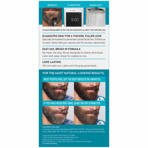 Just For Men Mustache & Beard M-50 Darkest Brown Hair Color Perspective: back