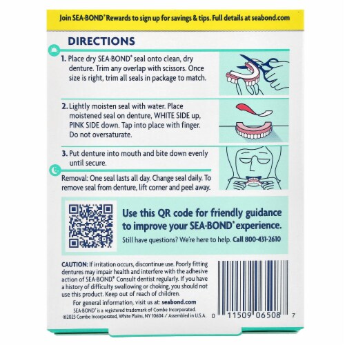 Sea-Bond® Lower Adhesive Fresh Mint Denture Seals Perspective: back