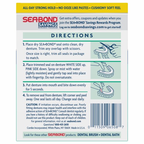 Sea-Bond® Fresh Mint Denture Adhesive Seals for Lowers Perspective: back