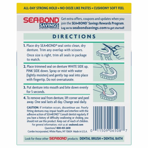 Sea-Bond® Fresh Mint Denture Adhesive Seals for Lowers, 4 pk / 30 ct -  Gerbes Super Markets