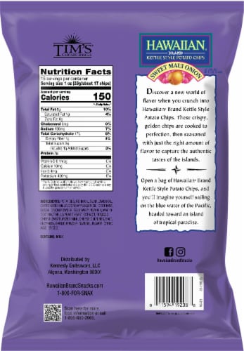 Hawaiian® Sweet Maui Onion Kettle Style Potato Chips Perspective: back