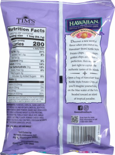 Tim's® Hawaiian® Sweet Maui Onion Kettle Potato Chips Perspective: back