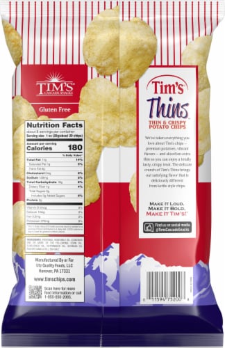 Tim's® Thins™ Sea Salted Potato Chips Perspective: back