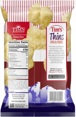 Tim's Thins Smoked Gouda Thin & Crispy Potato Chips Perspective: back