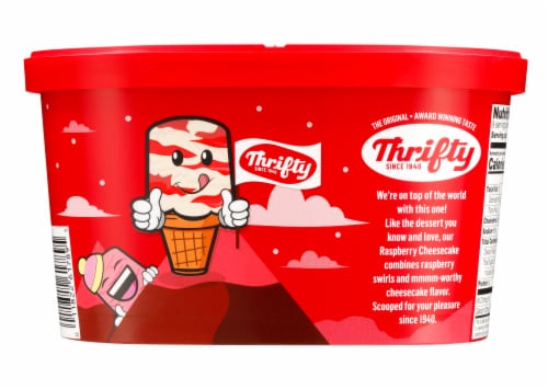 Thrifty Raspberry Cheesecake Ice Cream Tub Perspective: back