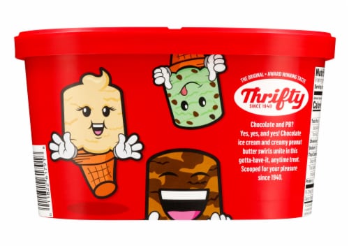 Thrifty Chocolate Peanut Butter Ice Cream Tub Perspective: back