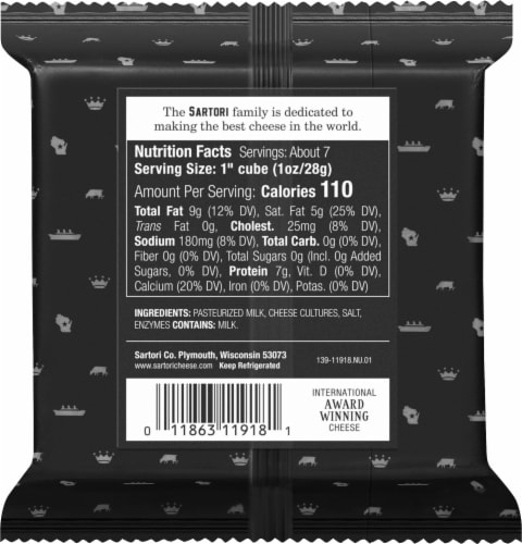 Sartori® Montamore® Smooth & Creamy Cheddar Cheese Perspective: back