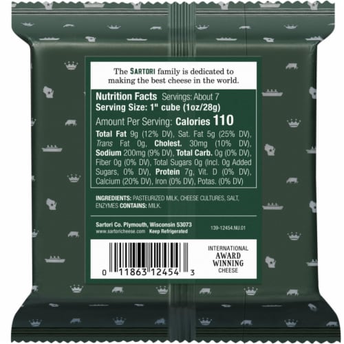 Sartori Extra Sharp & Rich Farmhouse Cheddar Cheese 7 oz Perspective: back