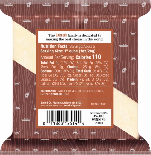 Sartori Cherrywood Smoked Cheddar Cheese Perspective: back