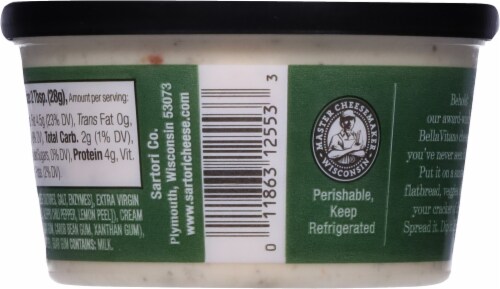 Sartori® Garlic & Herb BellaVitano® Cheese Spread & Dip Perspective: back