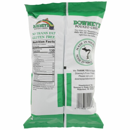 Downey's Original Sea Salt Kettle Cooked Potato Chips Perspective: back