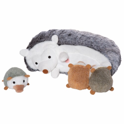 Manhattan Toy Nursing Nissa Nurturing Hedgehog Stuffed Animal with Plush Baby Hoglets Perspective: back