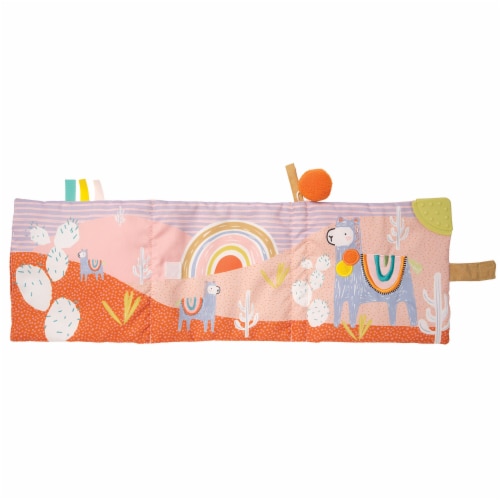Manhattan Toy Llama Themed Soft Baby Activity Book with Squeaker, Crinkle Paper Perspective: back