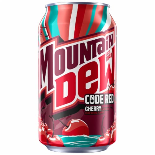 Mountain Dew® Code Red Soda Cans Perspective: back