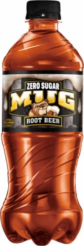 MUG® Zero Sugar Root Beer Soda Bottle Perspective: back