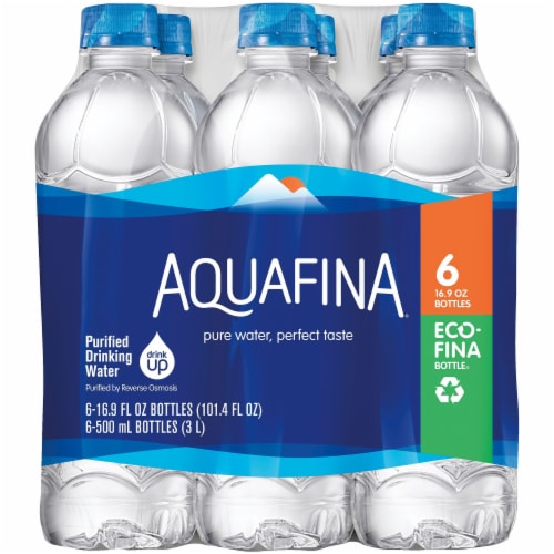 Aquafina® Purified Drinking Bottled Water, 6 bottles / 16.9 fl oz - Kroger