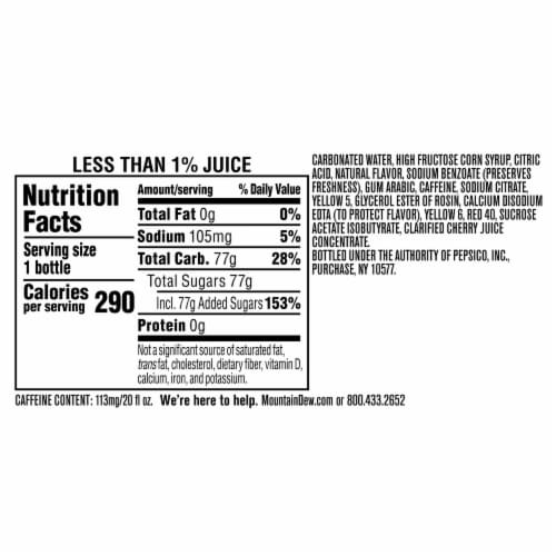 Mountain Dew® Game Fuel Citrus Cherry Soda Bottle, 20 fl oz Kroger