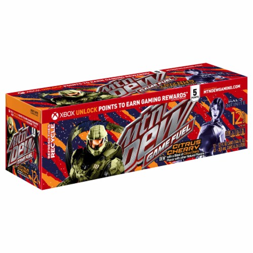 Mountain Dew® Game Fuel® Citrus Cherry Soda Cans Perspective: back