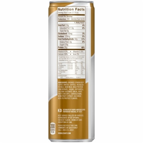 Starbucks® Doubleshot Coffee & Protein Beverage Perspective: back