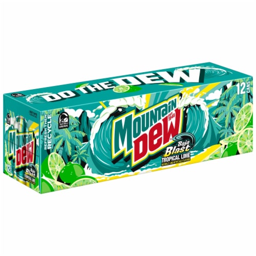 Mountain Dew® Baja Blast Soda Cans Perspective: back