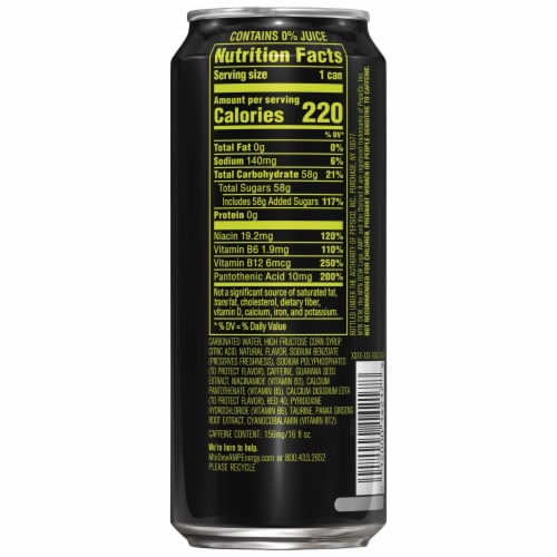 Amp Energy Strawberry Limeade Drink Perspective: back