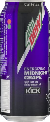 Mountain Dew® Kickstart Midnight Grape Energy Drink Can Perspective: back