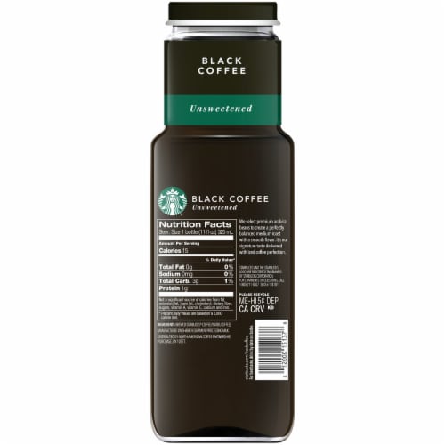 Starbucks Unsweetened Medium Black Roast Iced Coffee Perspective: back