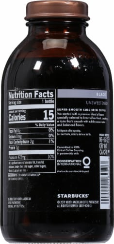 Starbucks® Cold Brew Black Unsweetened Iced Coffee Drink Perspective: back