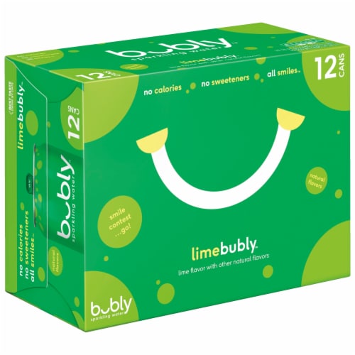 Bubly™ Lime Flavored Sparkling Water Cans Perspective: back
